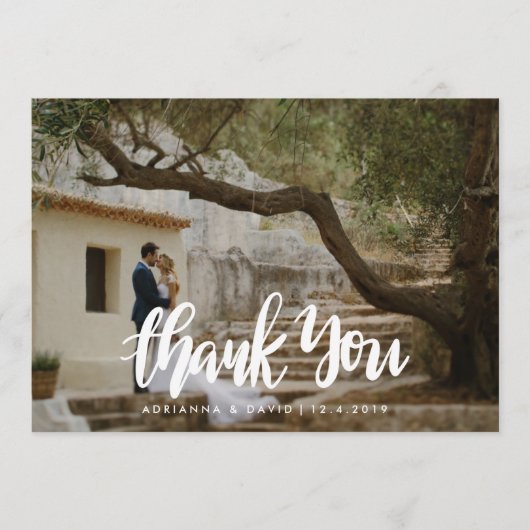 カジュアルフォトウェディング感謝の手書き台本 サンキューカード (正面)