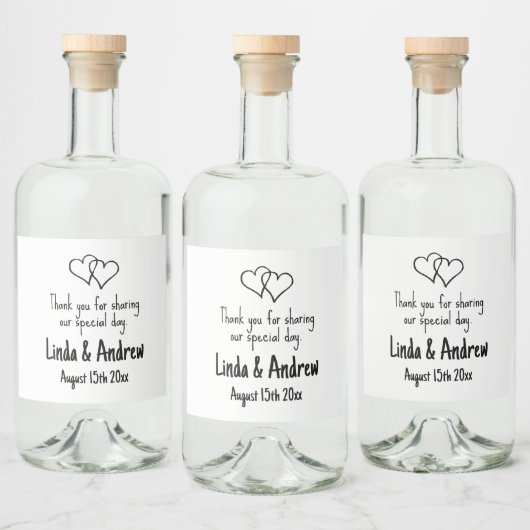 カジュアルフォントウェディングパーティーミニ酒ボトルラベル リキュールボトルラベル (ボトル)