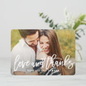 カジュアルブラシ付き編集可能カラーサンキューカード サンキューカード (スタンド正面)