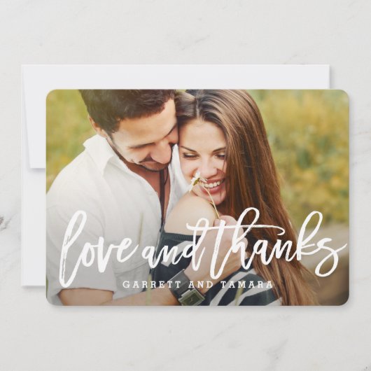 カジュアルブラシ付き編集可能カラーサンキューカード サンキューカード (正面)