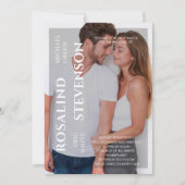 カジュアルミニマル白黒結婚写真 招待状 (正面)