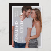 カジュアルミニマル白黒結婚写真 招待状 (正面/裏面)