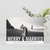 カジュアルメリー結婚した |祝日モダンの写真 シーズンカード (スタンド正面)