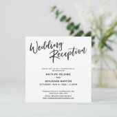 カジュアルモダンな手書きシンプルウェディングレセプション 招待状 (スタンド正面)