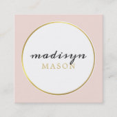 カジュアルモダンエレガント縁ど黒金ゴールド赤面 スクエア名刺 (正面)