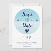 カジュアルモダンビーチ結婚式夏日付を保存 招待状 (正面)