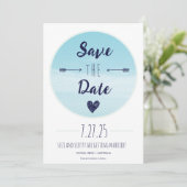 カジュアルモダンビーチ結婚式夏日付を保存 招待状 (スタンド正面)