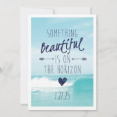 カジュアルモダンビーチ結婚式夏日付を保存 招待状 (裏面)