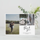 カジュアルモダン結婚は4枚の写真を台本に サンキューカード (スタンド正面)