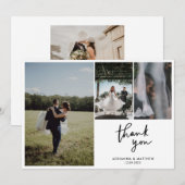 カジュアルモダン結婚は4枚の写真を台本に サンキューカード (正面/裏面)