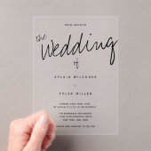 カジュアルモダン結婚タイポグラフィ アクリル招待状 (インサイチュ (ポータブル))