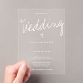 カジュアルモダン結婚タイポグラフィ アクリル招待状 (インサイチュ (ポータブル))