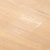 カジュアルモダン結婚タイポグラフィ アクリル招待状 (レイダウン)