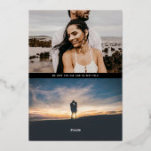 カジュアルレタリングフォト セーブザデート ゴールド 箔招待状 (裏面)