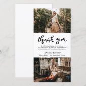カジュアル卒業写真 | モダンThank You Script サンキューカード (正面/裏面)