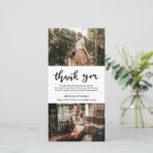 カジュアル卒業写真 | モダンThank You Script サンキューカード (スタンド正面)