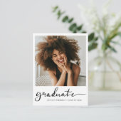 カジュアル卒業式 | 写真の日付を保存 ポストカード (スタンド正面)