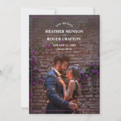 カジュアル婚約フォトパープル日付の保存 セーブザデート (正面)