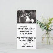 カジュアル婚約発表カードテンプレート 案内状 (スタンド正面)