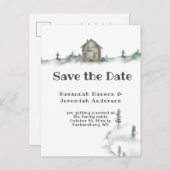 カジュアル家族素朴のキャビン日付を保存 | 案内ポストカード (正面/裏面)