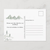 カジュアル家族素朴のキャビン日付を保存 | 案内ポストカード (裏面)