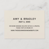 カジュアル手書きクリーム結婚の宿泊 エンクロージャーカード (裏面)