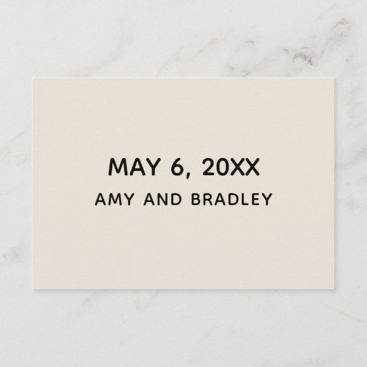 カジュアル手書きクリー結婚ムのWebサイト エンクロージャーカード (裏面)