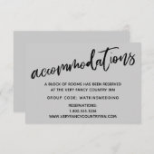 カジュアル手書きグレー結婚の宿泊 エンクロージャーカード (正面/裏面)