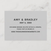 カジュアル手書きグレー結婚の宿泊 エンクロージャーカード (裏面)