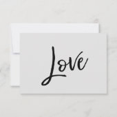 カジュアル手書きスクリプ結婚ト 出欠カード (裏面)