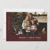 カジュアル手書きメリークリスマスニューイヤー写真 シーズンカード (正面)