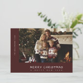 カジュアル手書きメリークリスマスニューイヤー写真 シーズンカード (スタンド正面)