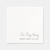 カジュアル手書き一遠くに日結婚のリハーサル スタンダードカクテルナプキン (正面)