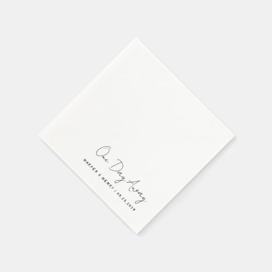 カジュアル手書き一遠くに日結婚のリハーサル スタンダードカクテルナプキン (角)