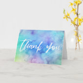 カジュアル手書き感謝水カラフル色C カード (黄色い花)