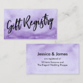 カジュアル手書き紫の水彩贈り物登録 エンクロージャーカード (正面/裏面)