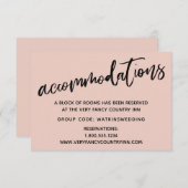 カジュアル手書き赤面結婚の宿泊 エンクロージャーカード (正面/裏面)