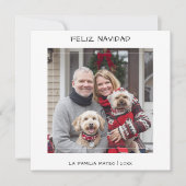 カジュアル手書きFeliz Navidadクリスマスホワイト シーズンカード (正面)