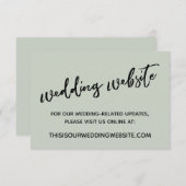 カジュアル手書きSage Greenの結婚Webサイト エンクロージャーカード (正面/裏面)