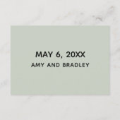 カジュアル手書きSage Greenの結婚Webサイト エンクロージャーカード (裏面)