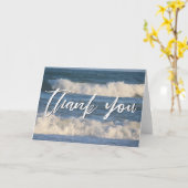 カジュアル手書きThank You Crashing Waves カード (黄色い花)