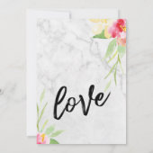 カジュアル手絵を描跡Flowers Marble結婚's 招待状 (裏面)