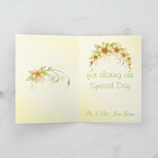 カジュアル春フローラありがとうお結婚客様のカード サンキューカード (内部)