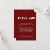 カジュアル白のスクリプ感謝していトメッセージのノート カード (正面/裏面インサイチュ)