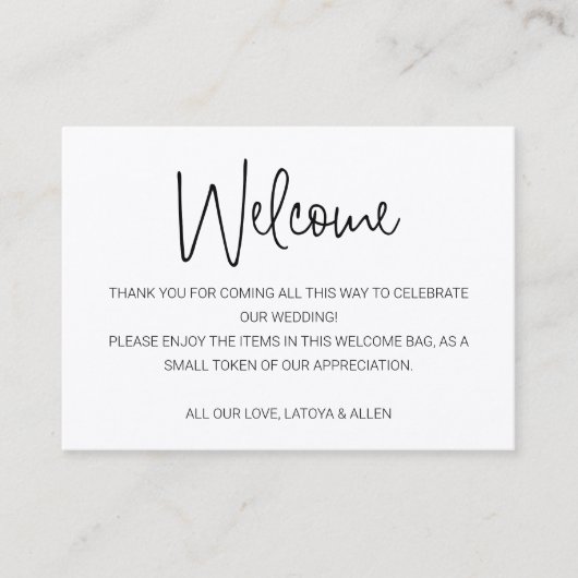 カジュアル素朴結婚歓迎抱き枕 プレイスカード (正面)