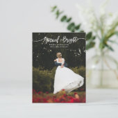 カジュアル結婚したBright Script Holiday Photo ポストカード (スタンド正面)