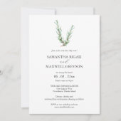 カジュアル結婚式招待状ウォーター色ローズマリー 招待状 (正面)