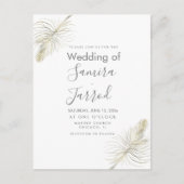 カジュアル羽ミニマル金ゴールド結婚のはがき ポストカード (正面)