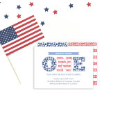 カジュアル赤白青クックアウト1回目の誕生日パーティー 招待状