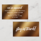 カジュアル金ゴールドグラデーション「引っ越しました」カード 名刺 (正面/裏面)